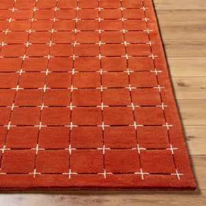 Livabliss Brook Art Deco Hand Tufted Wool Area Rug for Living Room or Dining Space Rust, Light Bei 3' x 10' BKO2334-310
