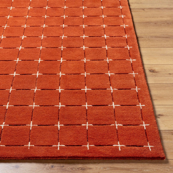 Livabliss Brook Art Deco Hand Tufted Wool Area Rug for Living Room or Dining Space Rust, Light Bei 3' x 10' BKO2334-310
