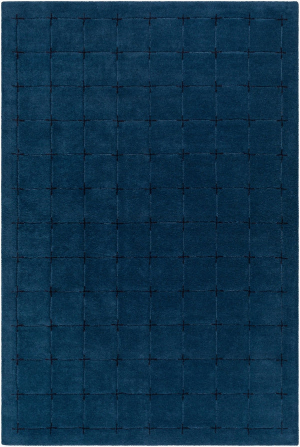 Livabliss Brook Art Deco Hand Tufted Wool Accent Rug Plush Medium Pile Entryway Decor Dark Blue, Blac 2' x 3' BKO2336-23