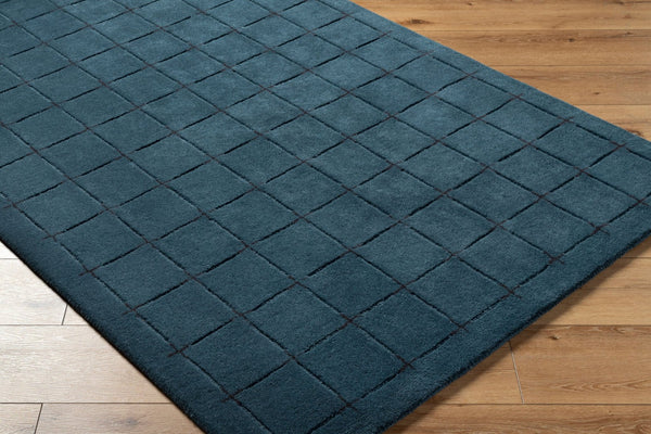 Livabliss Brook Art Deco Hand Tufted Wool Accent Rug Plush Medium Pile Entryway Decor Dark Blue, Blac 2' x 3' BKO2336-23
