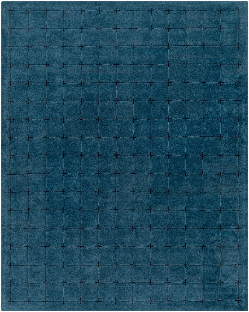 Livabliss Brook Art Deco Hand Tufted Wool Accent Rug Plush Medium Pile Entryway Decor Dark Blue, Blac 8' x 10' BKO2336-810