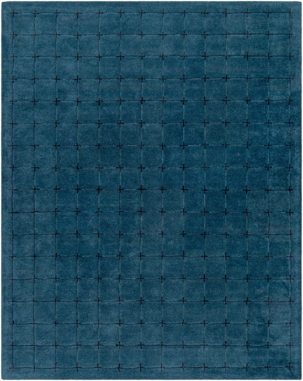 Livabliss Brook Art Deco Hand Tufted Wool Accent Rug Plush Medium Pile Entryway Decor Dark Blue, Blac 8' x 10' BKO2336-810