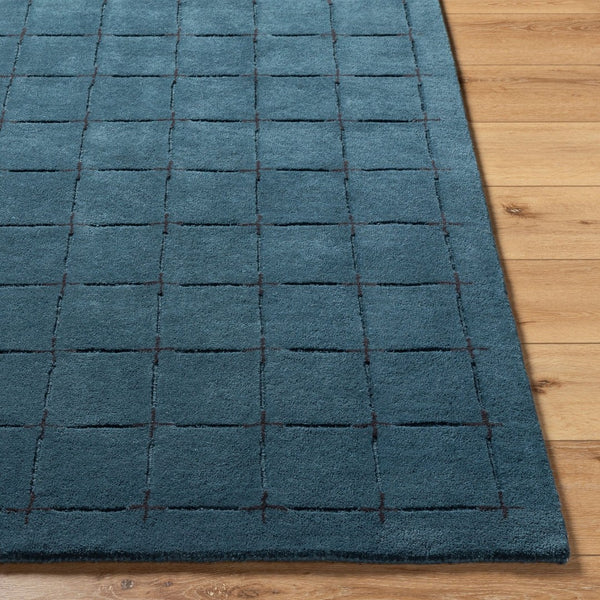 Livabliss Brook Art Deco Hand Tufted Wool Accent Rug Plush Medium Pile Entryway Decor Dark Blue, Blac 2' x 3' BKO2336-23
