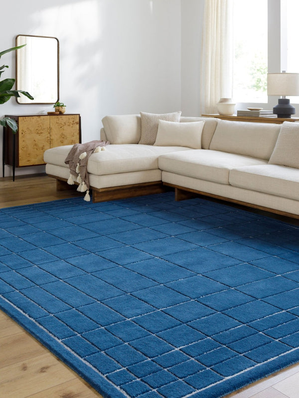 Livabliss Brook Hand Tufted Wool Accent Rug Soft Medium Pile for Entryway or Bathroom Decor Dark Blue, Medi 8' x 10' BKO2339-810