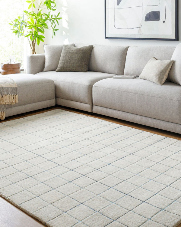 Livabliss Brook Handmade Wool Area Rug Soft Medium Pile for Entryway Bedroom or Layering Light Beige, Da 5' x 7'6" BKO2341-576