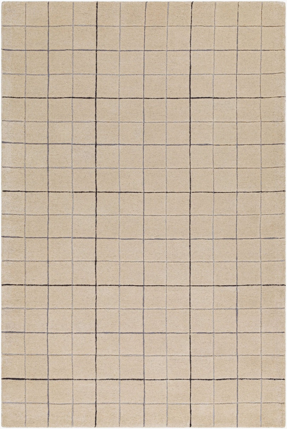 Livabliss Brook Handcrafted Wool Tufted Accent Rug Soft Artisan Pile for Bedroom or Entryway Tan, Black 2' x 3' BKO2343-23