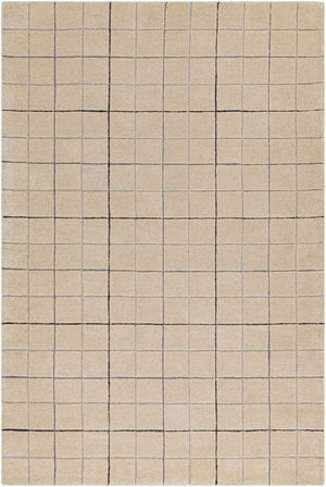 Livabliss Brook Handcrafted Wool Tufted Accent Rug Soft Artisan Pile for Bedroom or Entryway Tan, Black 2' x 3' BKO2343-23