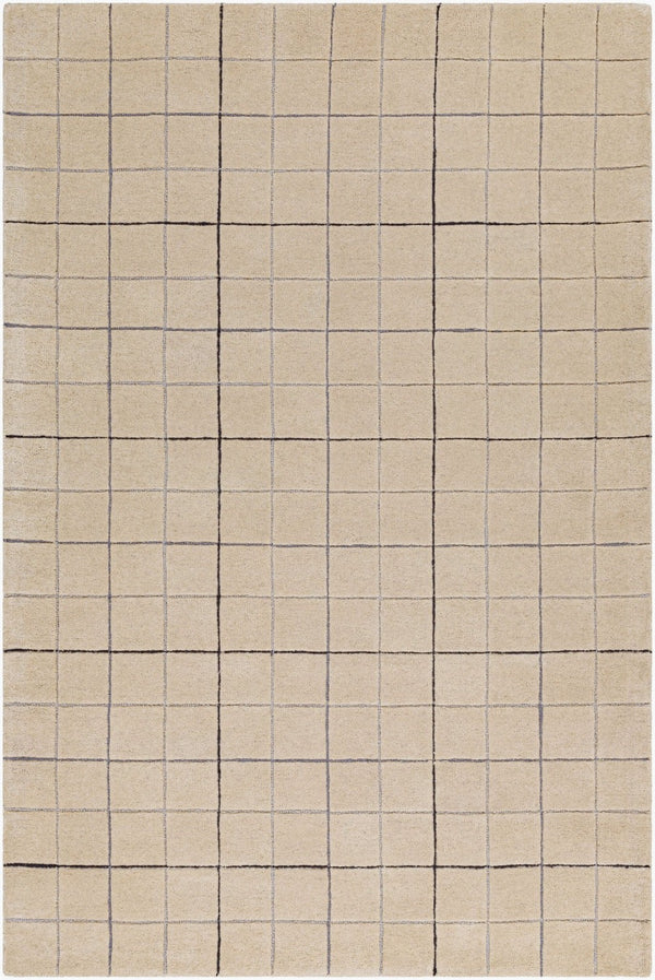 Livabliss Brook Handcrafted Wool Tufted Accent Rug Soft Artisan Pile for Bedroom or Entryway Tan, Black 2' x 3' BKO2343-23