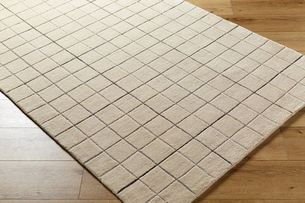 Livabliss Brook Handcrafted Wool Tufted Accent Rug Soft Artisan Pile for Bedroom or Entryway Tan, Black 2' x 3' BKO2343-23