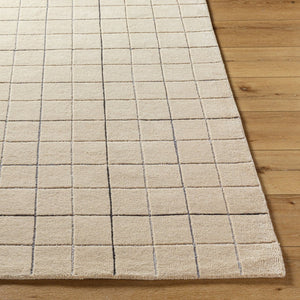 Livabliss Brook Handcrafted Wool Tufted Accent Rug Soft Artisan Pile for Bedroom or Entryway Tan, Black 2' x 3' BKO2343-23