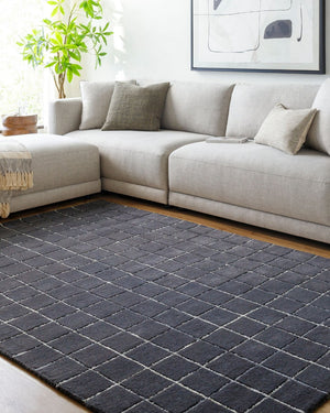 Livabliss Brook Collection Hand Tufted Wool Indoor Rug Soft Entryway Accent with Medium Pile Midnight Black, 2' x 3' BKO2345-23