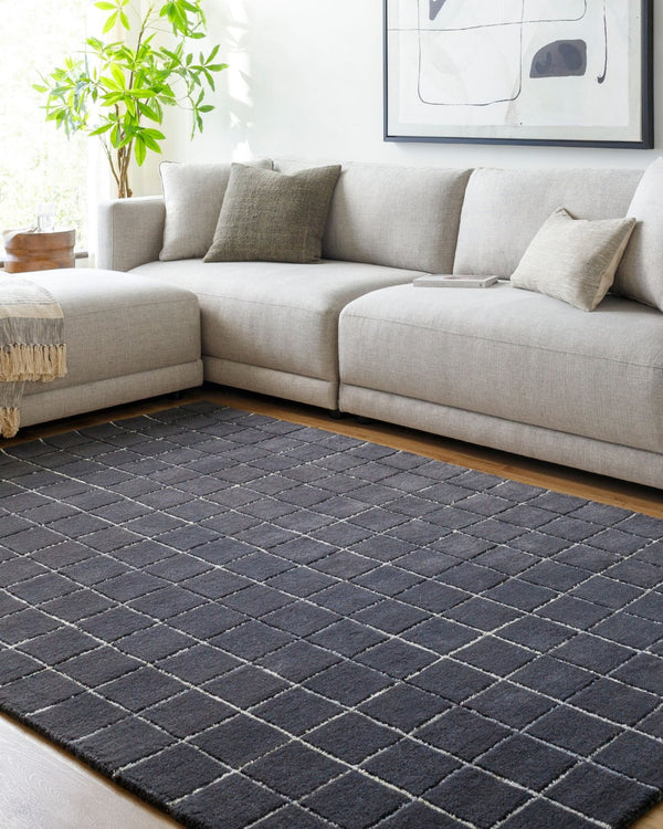Livabliss Brook Collection Hand Tufted Wool Indoor Rug Soft Entryway Accent with Medium Pile Midnight Black, 2' x 3' BKO2345-23