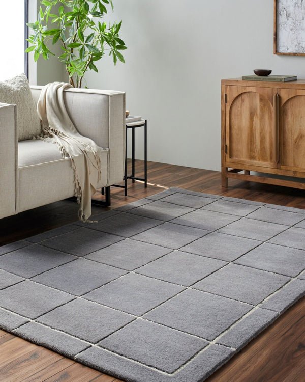 Livabliss Brook Handmade Wool Area Rug Hand Tufted in India for Living Room or Bedroom Charcoal, Oatme 3' x 10' BKO2348-310