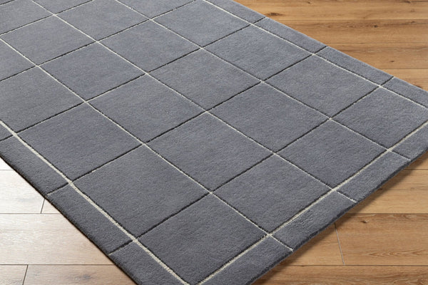 Livabliss Brook Handmade Wool Area Rug Hand Tufted in India for Living Room or Bedroom Charcoal, Oatme 4' x 6' BKO2348-46