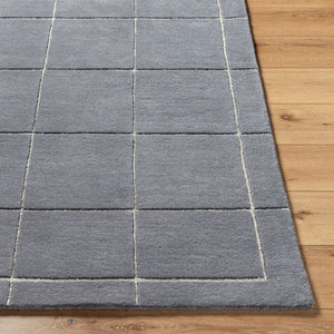 Livabliss Brook Handmade Wool Area Rug Hand Tufted in India for Living Room or Bedroom Charcoal, Oatme 4' x 6' BKO2348-46