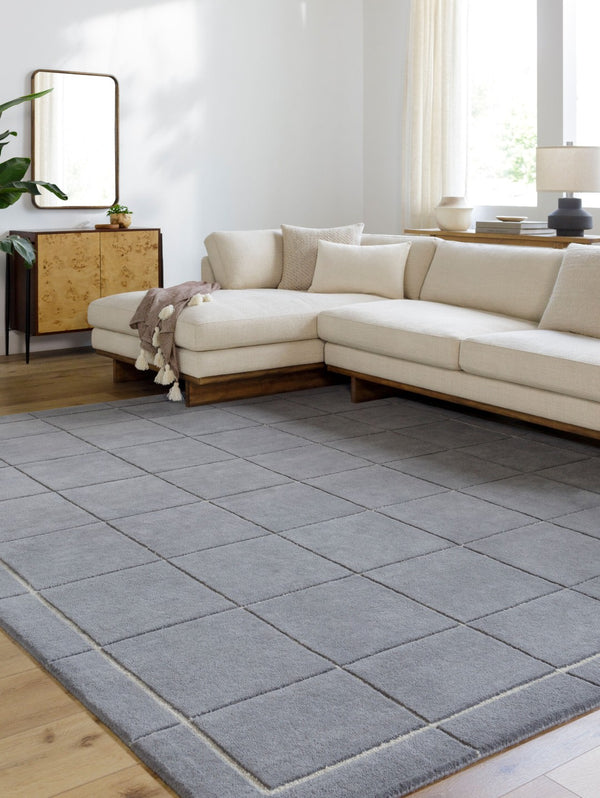 Livabliss Brook Handmade Wool Area Rug Hand Tufted in India for Living Room or Bedroom Charcoal, Oatme 4' x 6' BKO2348-46