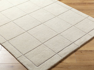 Livabliss Brook Handcrafted Wool Area Rug Tufted in India for Living Room Bedroom Warmth Light Beige, Me 4' x 6' BKO2349-46