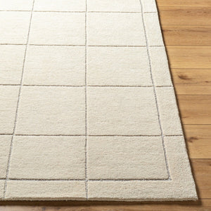 Livabliss Brook Handcrafted Wool Area Rug Tufted in India for Living Room Bedroom Warmth Light Beige, Me 4' x 6' BKO2349-46