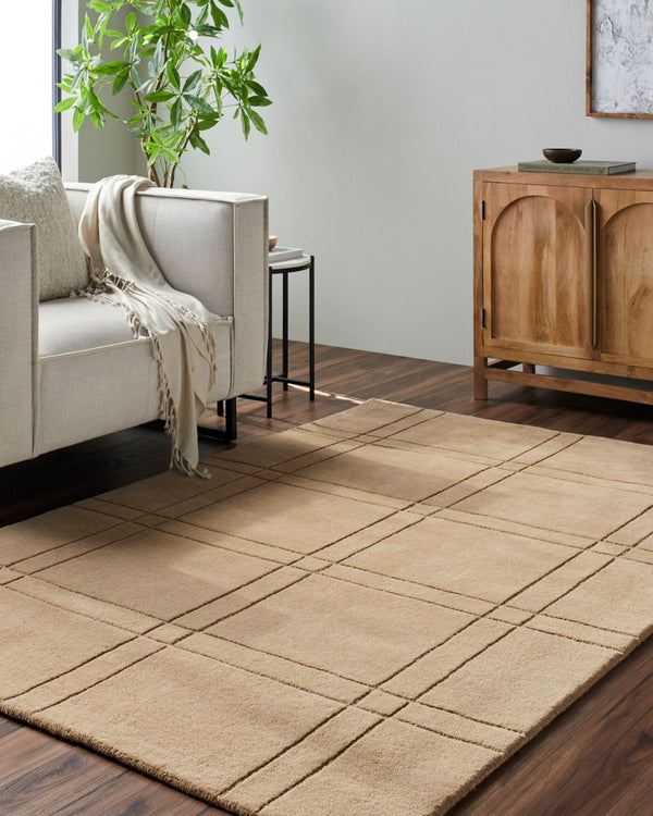 Livabliss Brook Hand Tufted Wool Area Rug for Living Room Dining or Bedroom Artisan Crafted Tan 3' x 10' BKO2357-310
