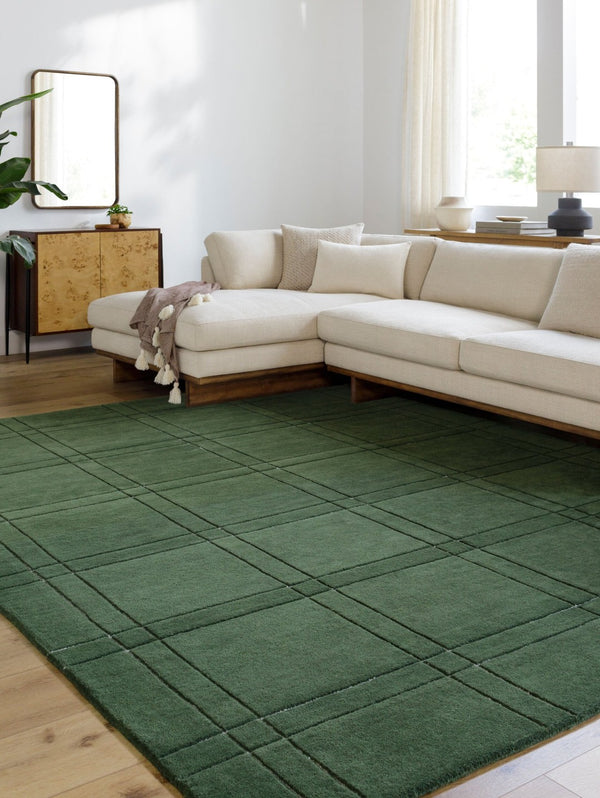 Livabliss Brook Hand Tufted Wool Area Rug Artisan Crafted for Living Room or Dining Space Dark Green, Lig 4' x 6' BKO2359-46