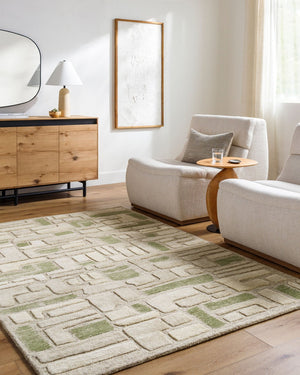 Livabliss Brook Hand-tufted Wool Accent Rug Plush Medium Pile Entryway Bedside Floor Layer Sage, Ivory 2' x 3' BKO2361-23