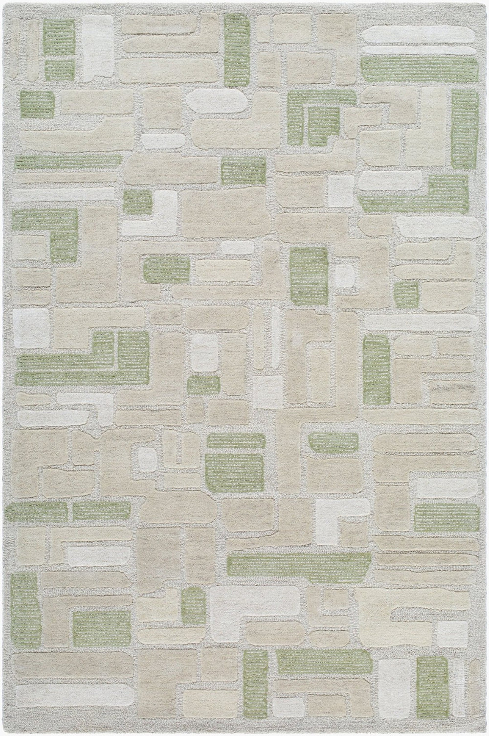 Livabliss Brook Hand-tufted Wool Accent Rug Plush Medium Pile Entryway Bedside Floor Layer Sage, Ivory 2' x 3' BKO2361-23