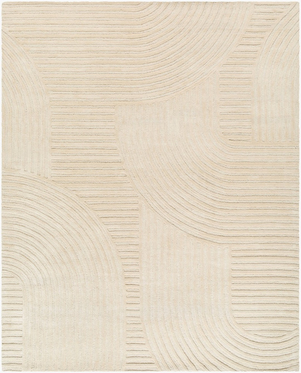 Livabliss Brook Handtufted Wool Accent Rug Art Deco Plush Pile for Entryway or Bedside Decor Ivory, Sandston 8' x 10' BKO2363-810