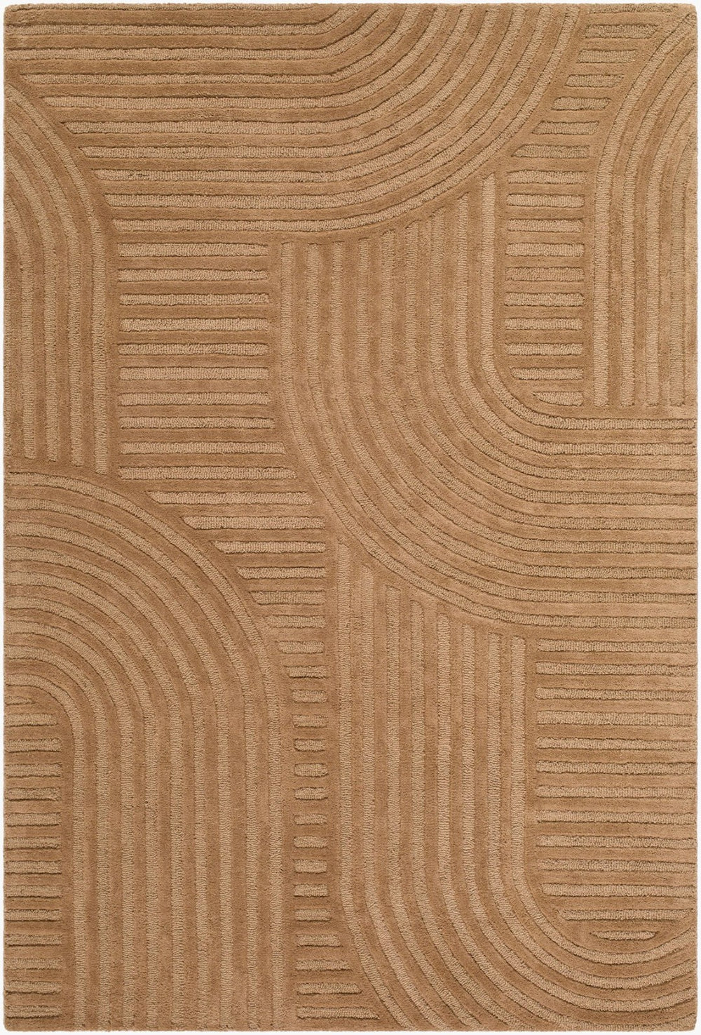 Livabliss Brook Hand Tufted Wool Accent Rug Art Deco Geometric Pattern for Entryway or Bedside Camel, Sandsto 5' x 7'6" BKO2365-576