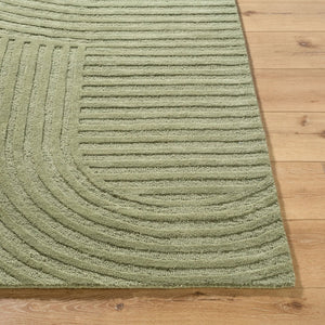 Livabliss Brook Art Deco Hand Tufted Wool Rug Plush Pile Entryway Accent for Modern Interiors Sage, Olive 2' x 3' BKO2367-23