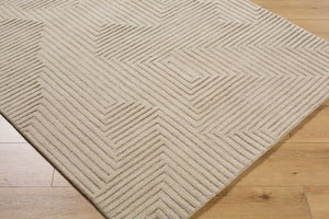 Livabliss Brook Handcrafted Wool Accent Rug Art Deco Geometric Design for Entryways and Small Spaces Ivory, Sandston 2' x 3' BKO2368-23