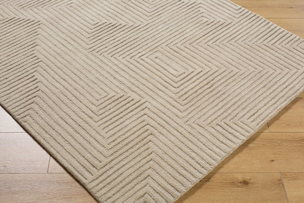 Livabliss Brook Handcrafted Wool Accent Rug Art Deco Geometric Design for Entryways and Small Spaces Ivory, Sandston 2' x 3' BKO2368-23