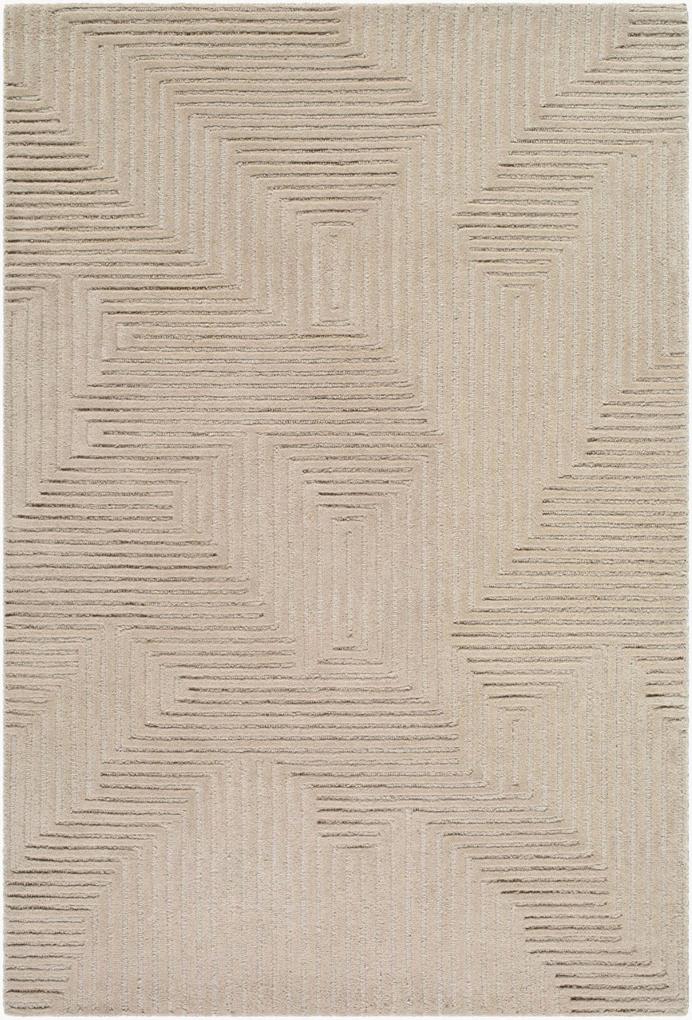 Livabliss Brook Handcrafted Wool Accent Rug Art Deco Geometric Design for Entryways and Small Spaces Ivory, Sandston 2' x 3' BKO2368-23