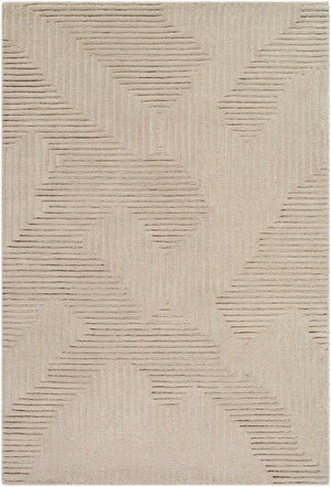 Livabliss Brook Handcrafted Wool Accent Rug Art Deco Geometric Design for Entryways and Small Spaces Ivory, Sandston 2' x 3' BKO2368-23
