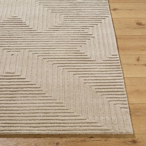 Livabliss Brook Handcrafted Wool Accent Rug Art Deco Geometric Design for Entryways and Small Spaces Ivory, Sandston 2' x 3' BKO2368-23