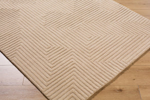 Livabliss Brook Handmade Wool Area Rug Art Deco Geometric Design for Entryways and Compact Spaces Beige, Sandsto 2' x 3' BKO2369-23