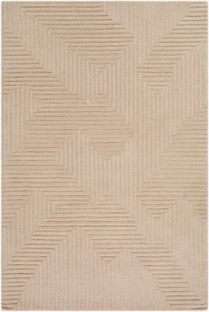 Livabliss Brook Handmade Wool Area Rug Art Deco Geometric Design for Entryways and Compact Spaces Beige, Sandsto 2' x 3' BKO2369-23