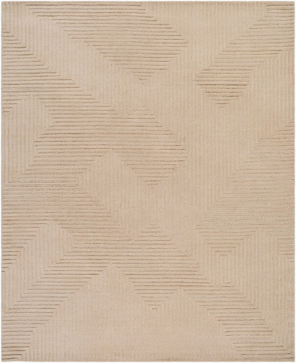 Livabliss Brook Handmade Wool Area Rug Art Deco Geometric Design for Entryways and Compact Spaces Beige, Sandsto 8' x 10' BKO2369-810