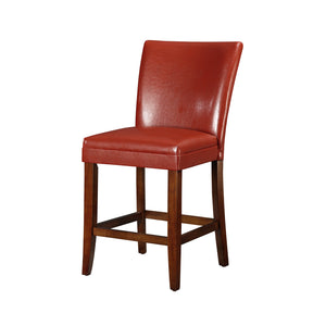Homelegance By Top-Line Harmonn Classic Upholstered High Back Counter Height Chairs (Set of 2) Red Rubberwood