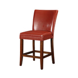 Homelegance By Top-Line Harmonn Classic Upholstered High Back Counter Height Chairs (Set of 2) Red Rubberwood