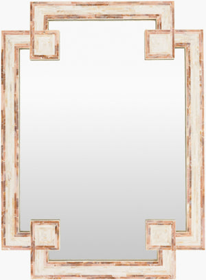Surya Banks Mother Of Pearl Accent Mirror - 38"H X 28"W, Versatile Vertical/Horizontal Display, Elegant Home Decor Frame, Ivory Mother Of Pearl,Shell Bks-5000