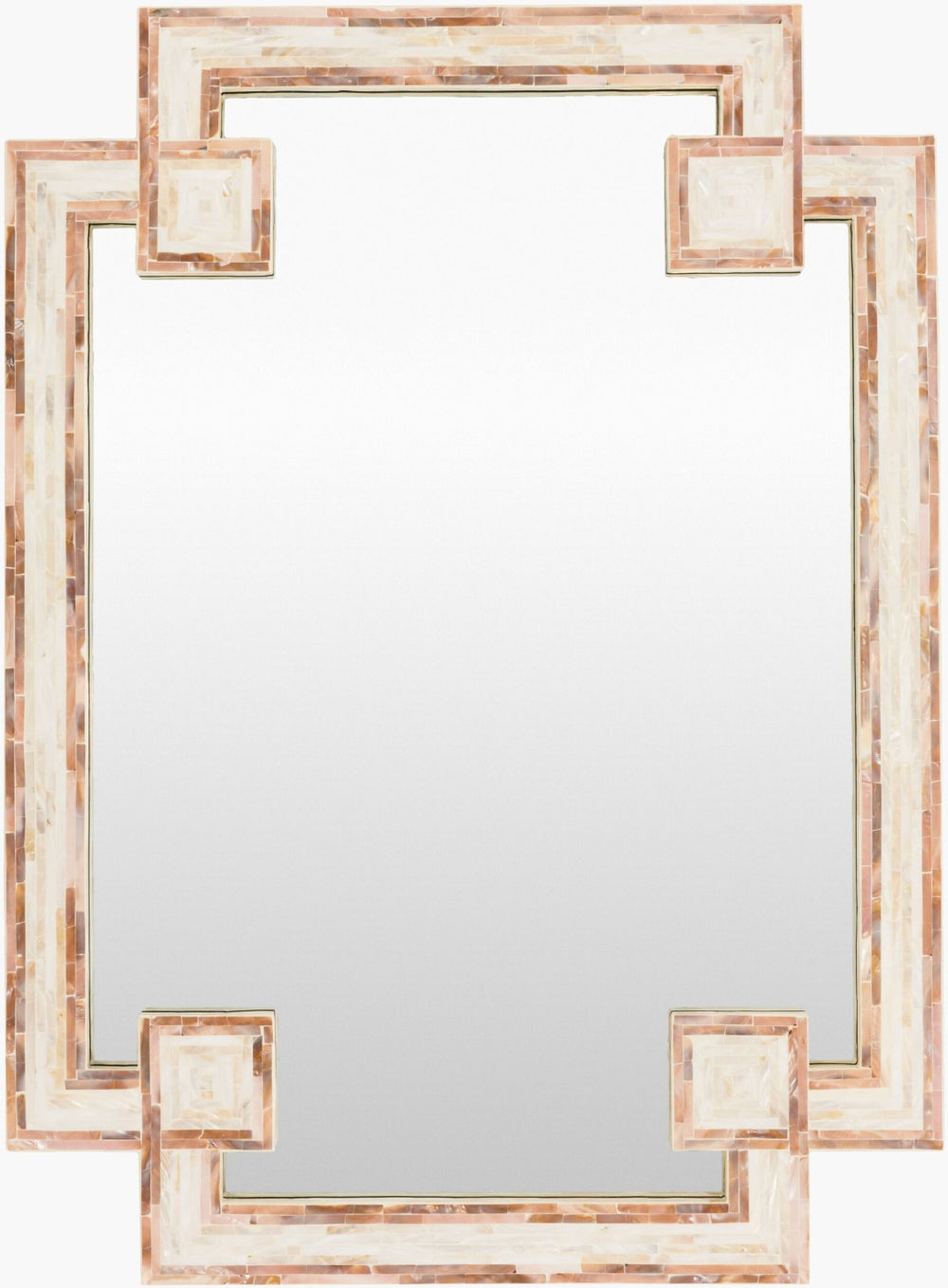 Livabliss Banks Mother of Pearl Accent Mirror Iridescent Wall Decor for Living Room BKS-5000