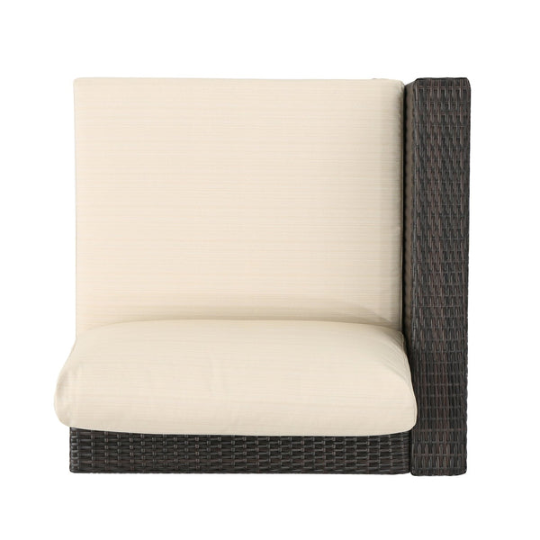 English Elm Christopher Knight Home® - SANTA SANTA ROSA Left Armchair in Grey Rattan with Aluminum Frame — Weatherproof, Modern Comfort Multi 65057.00ALUMBRN