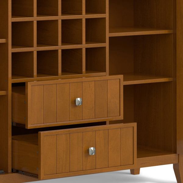 English Elm Bedford Sideboard Buffet With Wine Rack - Handcrafted Light Golden Brown Storage Solution For Home B136P158486