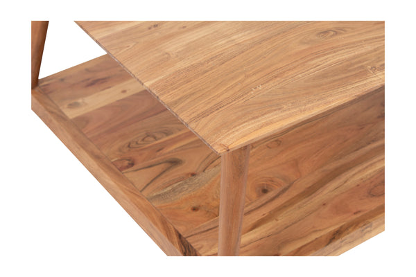 Porter Designs Porter Portola Square Coffee Table - Elegant Solid Acacia Wood Design With Flared Legs For Modern Homes Natural Wood 05-108-02-5013n