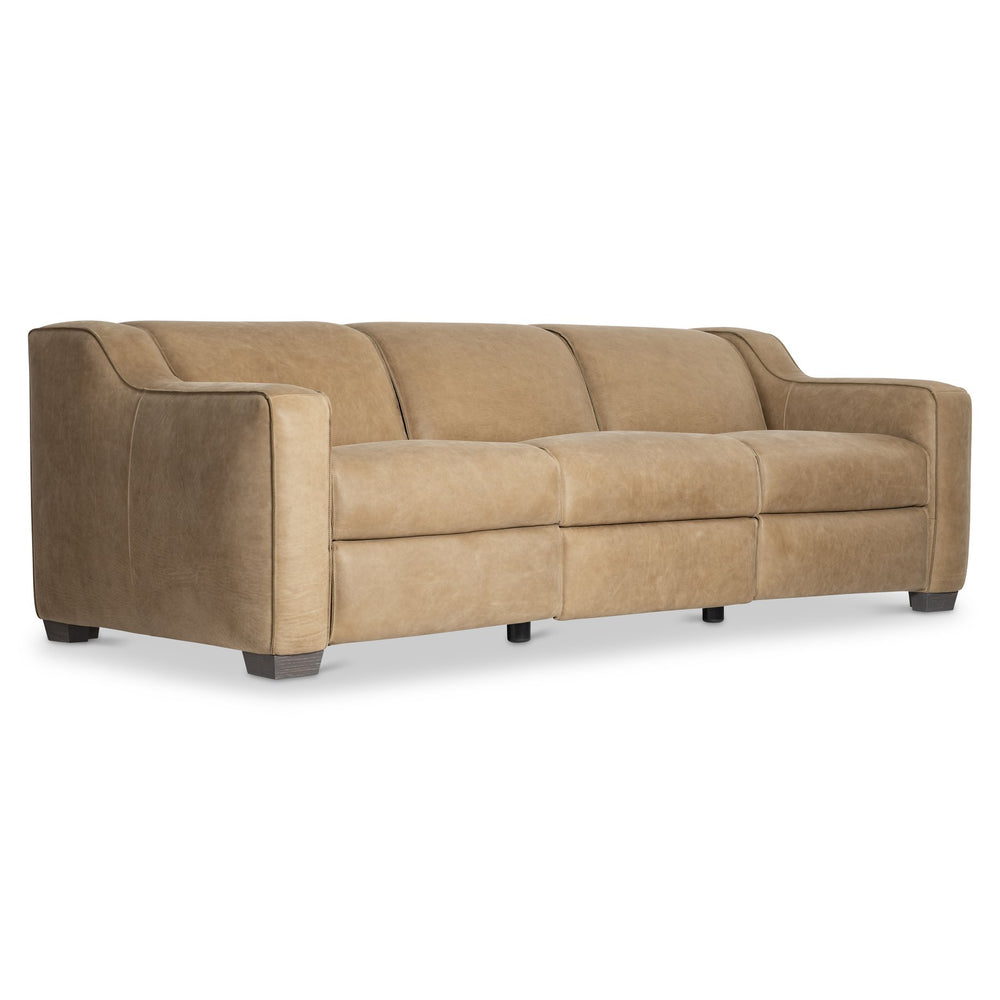 Bernhardt Bernhardt Flynn Power Leather Sofa With Hidden Controls, Pop-Up Headrest & Lift Footrest, Modern Club Style 757RLO