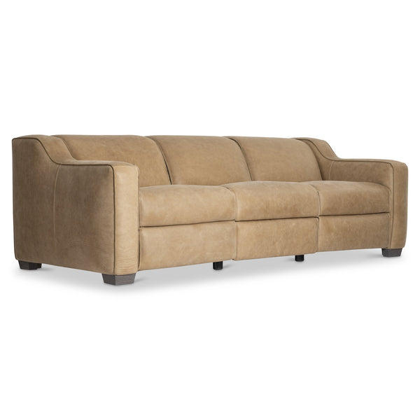 Bernhardt Bernhardt Flynn Power Leather Sofa With Hidden Controls, Pop-Up Headrest & Lift Footrest, Modern Club Style 757RLO