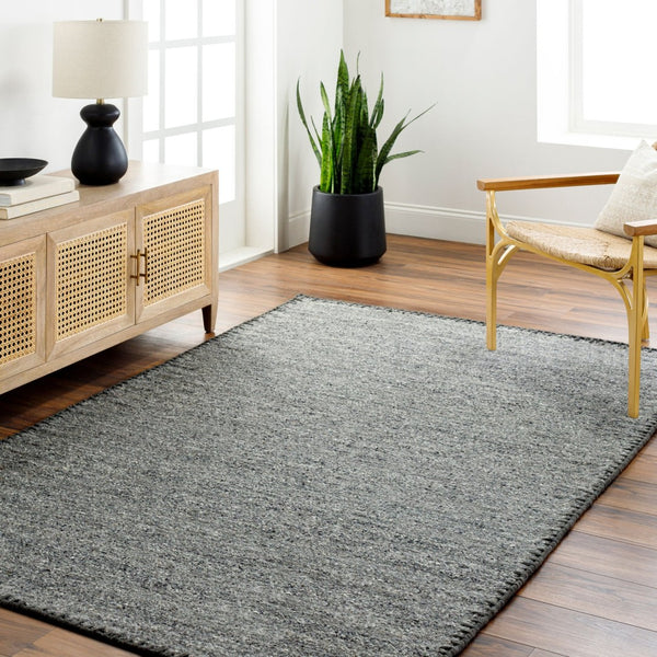 Livabliss Berkeley Handwoven Wool Flatweave Rug Bohemian Global Accent for Entryways and Kitchens Charcoal 8' x 10' BKY2301-810