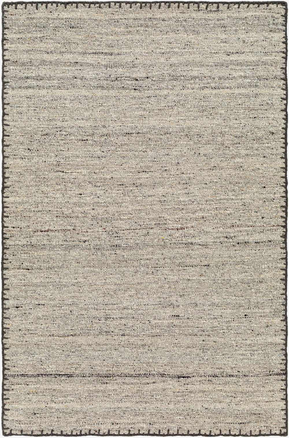 Livabliss Berkeley Handwoven Wool Flatweave Rug Bohemian Global Style for Entryway or Kitchen Charcoal, Black 6' x 9' BKY2302-69