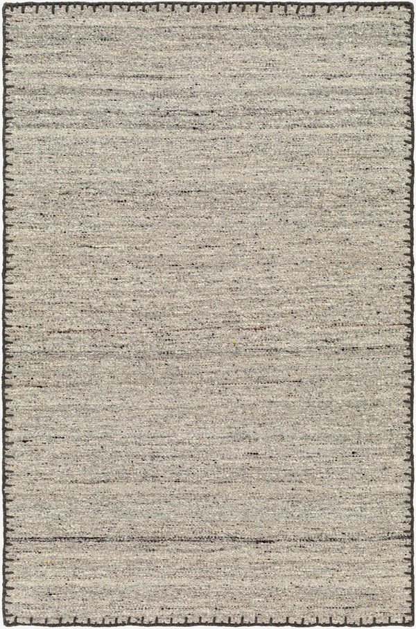 Livabliss Berkeley Handwoven Wool Flatweave Rug Bohemian Global Style for Entryway or Kitchen Charcoal, Black 6' x 9' BKY2302-69