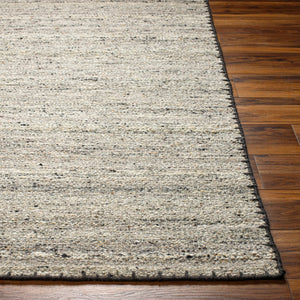 Livabliss Berkeley Handwoven Wool Flatweave Rug Bohemian Global Style for Entryway or Kitchen Charcoal, Black 6' x 9' BKY2302-69